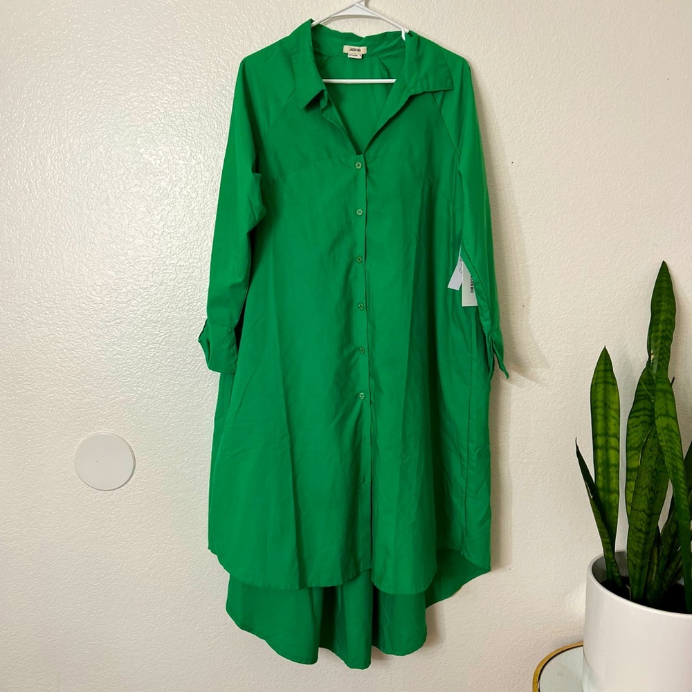 Jason Wu Green Maxi high low dress